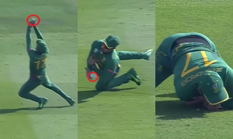 Cricket Image for Sa Vs Ban Reeza Hendricks Superb Catch To Dismiss Mushfiqur Rahim On Kagiso Rabada