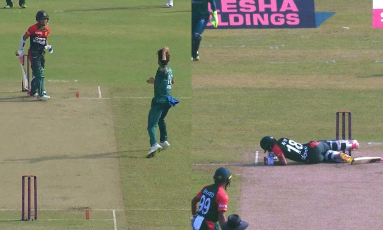 Cricket Image for Ban Vs Pak Shaheen Afridi Shows Aggression And Hits The Batsman Watch Video