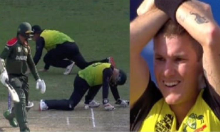 Cricket Image for T20 World Cup Adam Zampa Reacts After Matthew Wade Dropped Catch On Hat Trick Ball