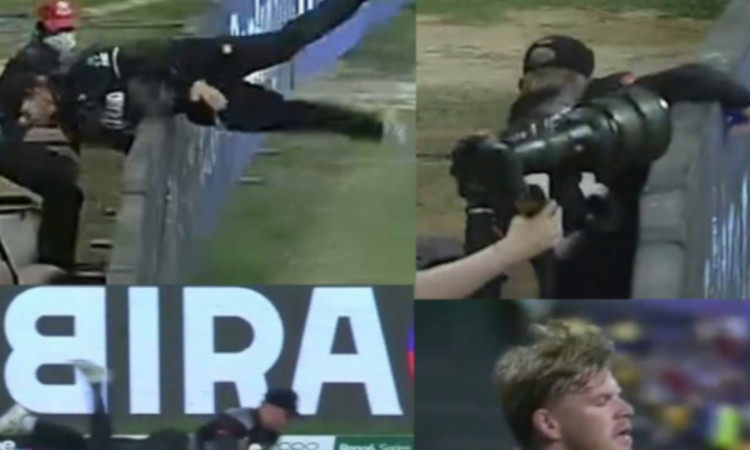 Cricket Image for VIDEO : खुद को झोंका लेकिन नहीं रूका चौका, फैंस का दिल जीत गए ग्लेन फिलिप्स