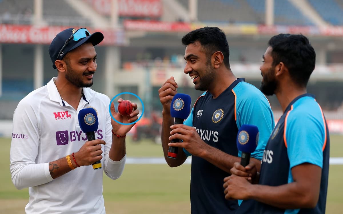 Cricket Image for IND v NZ: Axar Patel Messes Up The Date On Match Ball In Happiness Of Taking A 5-f