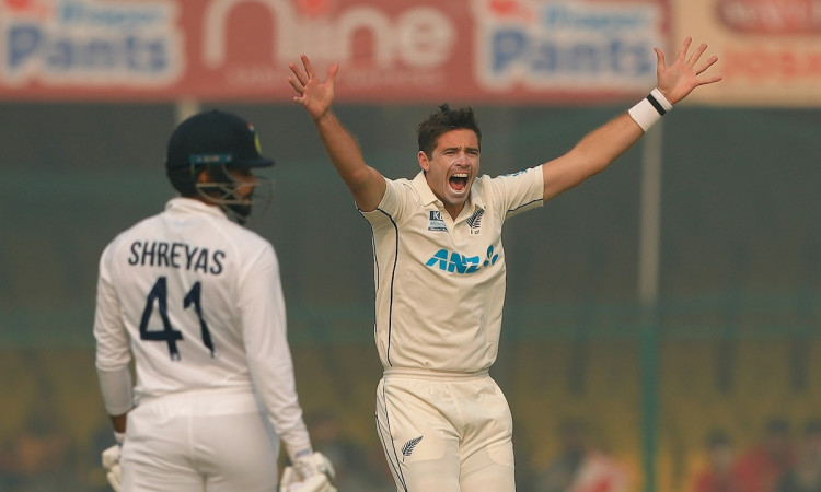 Cricket Image for IND v NZ, Day 2: Southee Keeps India At Bay Despite Iyer's Ton, Score 339/8 At Lun