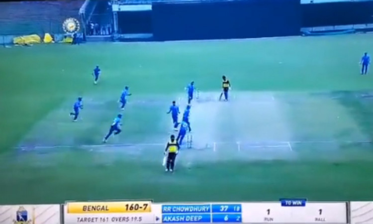 Cricket Image for VIDEO : मनीष पांडे के रॉकेट थ्रो ने सुपर ओवर में पहुंचाया मैच, फिर छक्का लगाकर टीम