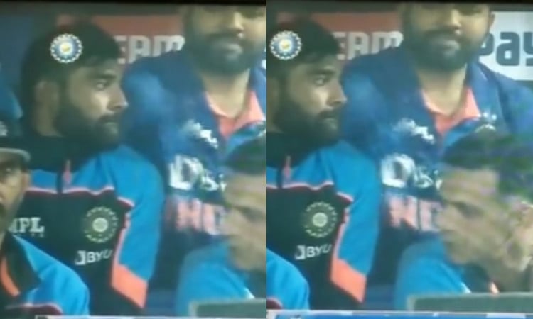 Cricket Image for VIDEO : रोहित ने मारा सिराज को थप्पड़, डगआउट में दिखा अनोखा नज़ारा