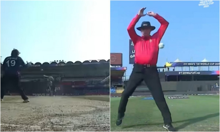 Cricket Image for VIDEO : 'जान बची तो लाखों पाए', विलियमसन का शॉट ले लेता अंपायर की ज़ान