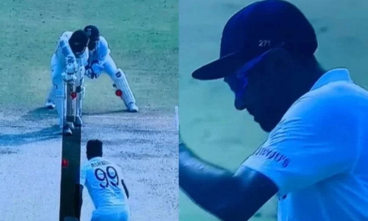 Cricket Image for WATCH: Ashwin Expresses His Frustration With A Kick As Rahane Denies Him A Review 