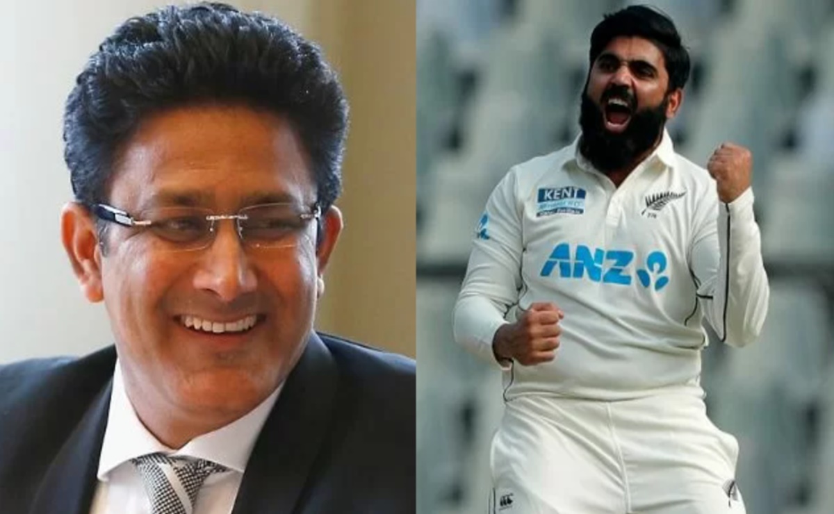 Cricket Image for Ind Vs Nz Anil Kumble Reaction After Ajaz Patel Taking All 10 Wickets In Test Inni