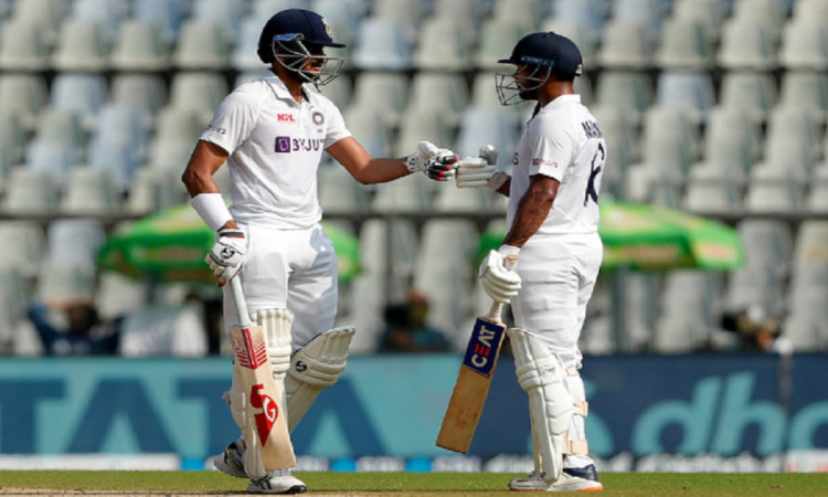 Cricket Image for मुंबई टेस्ट : दूसरे दिन लंच तक भारत ने बनाए 285-6 