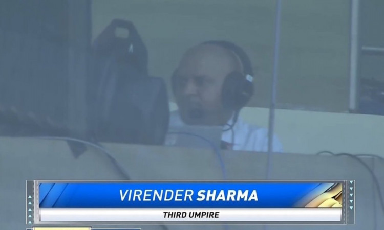 Cricket Image for India Vs New Zealand Third Umpire Virender Sharma Troll After Giving Virat Kohli O