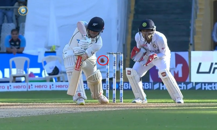 Cricket Image for India Vs New Zealand R Ashwin Delivery Hits Bails But Nicholls Safe Watch Video