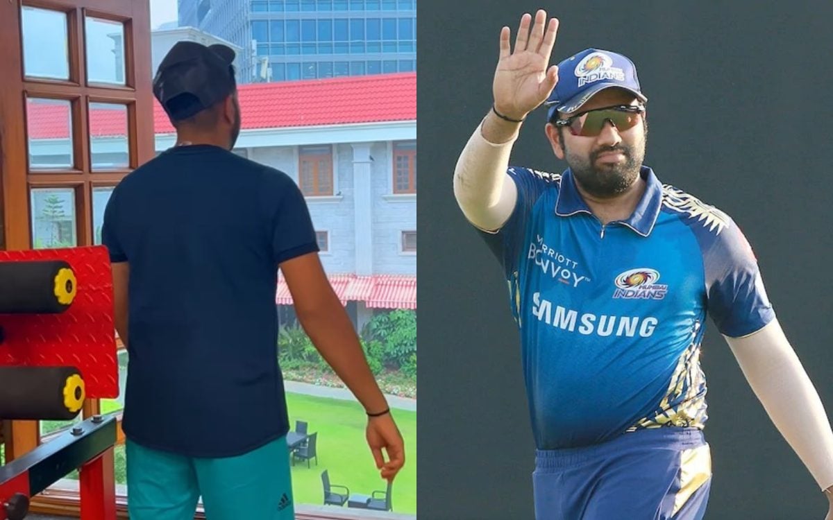 Cricket Image for Indian Cricketer Rohit Sharma Exercise At Gym Watch Video