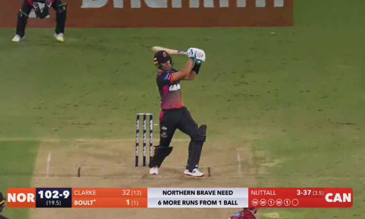 Cricket Image for Super Smash T20 Trent Boult Smashed The Ball For A Six Watch Video