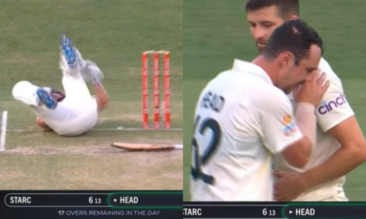 Cricket Image for VIDEO : मार्क वुड ने ट्रेविस हेड के मुंह पर मारा 'Beamer', हेल्मेट ने बचा ली कंगार