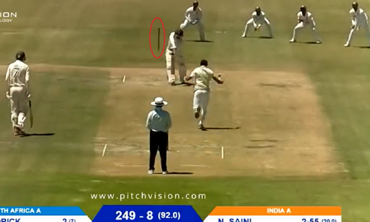 Cricket Image for Watch: Navdeep Saini Sends Off Stump Cartwheeling 