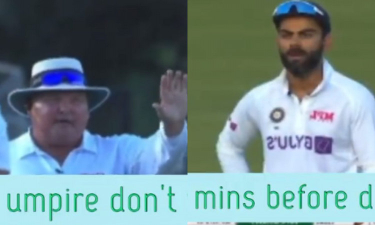 Cricket Image for VIDEO : 1 मिनट तक चली अंपायर और कोहली के बीच तू-तू मैं-मैं, वीडियो देखकर नहीं रोक 
