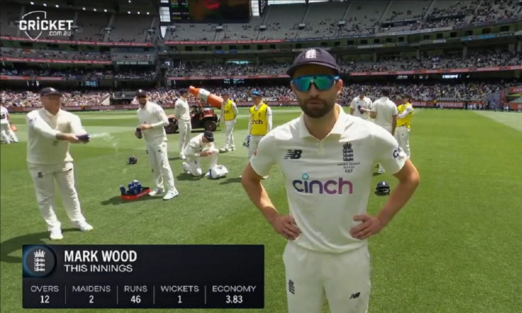 Cricket Image for Watch: Ben Stokes Keeps Throwing Water During Mark Wood's Interview 
