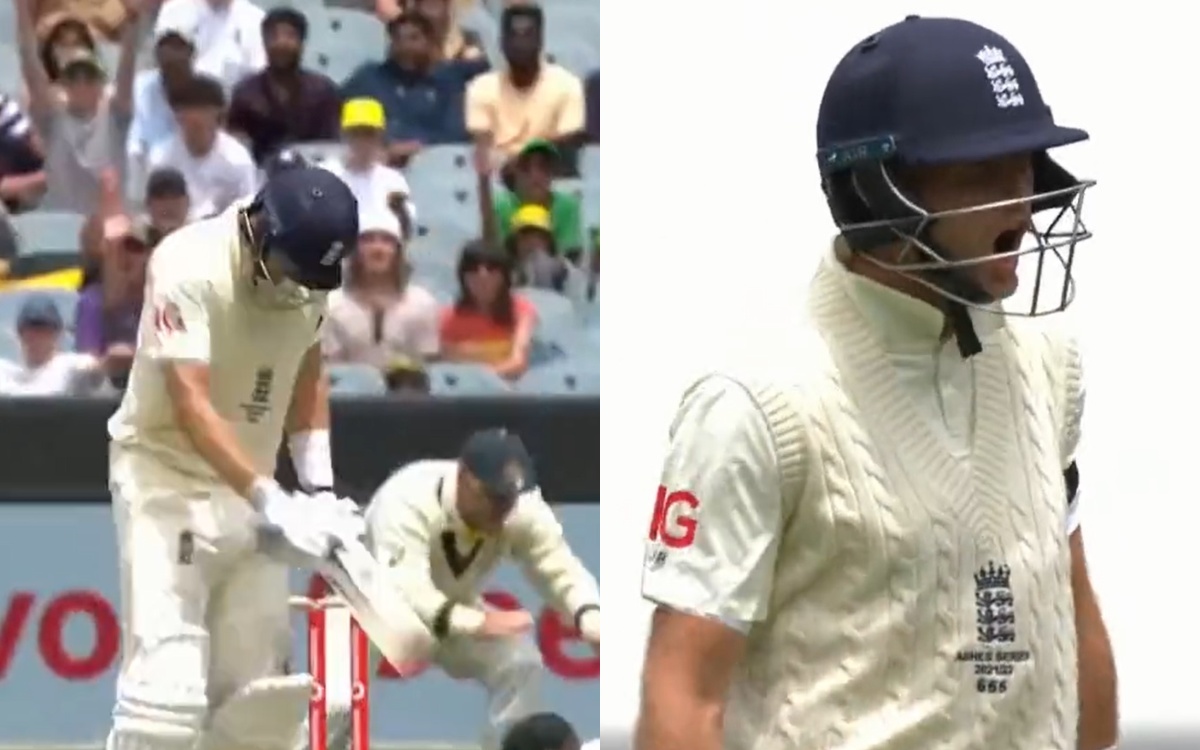Cricket Image for Watch: Frustrated Root Punches His Bat After Getting Out 