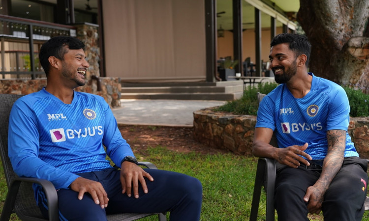 Cricket Image for Watch: KL Rahul, Mayank Agarwal Engage In A Light Chat As They Gear Up To Open For