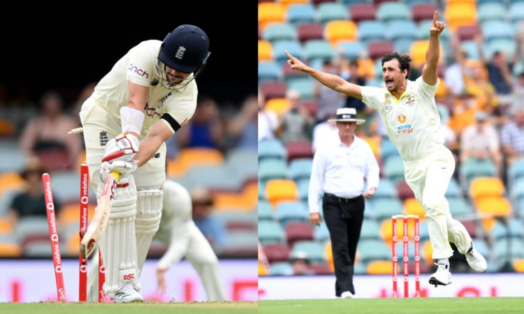 Cricket Image for Watch: Mitchell Starc Bowls Rory Burns On The First Ball Of The Ashes 