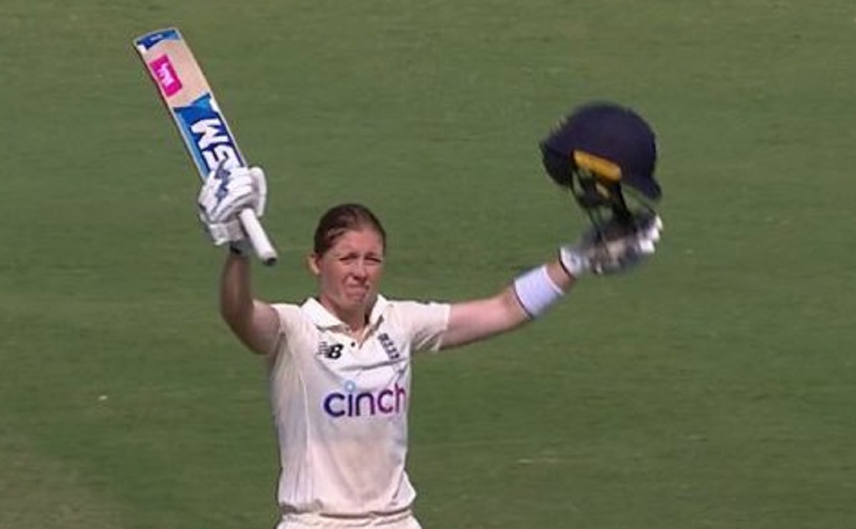  England captain Heather Knight brings up her second Test century