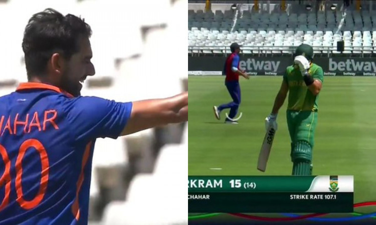 Cricket Image for VIDEO : चाहर के चक्रव्यूह में फंसे मार्क्रम, प्लान बनाकर कुछ ऐसे किया आउट