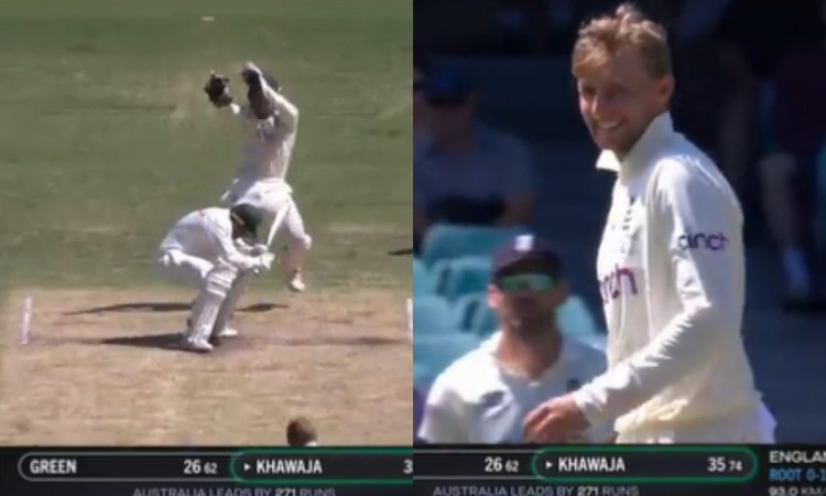 Cricket Image for VIDEO : स्पिनर जो रूट ने डाली तेज़ बाउंसर, बाल-बाल बचा ख्वाज़ा का सिर