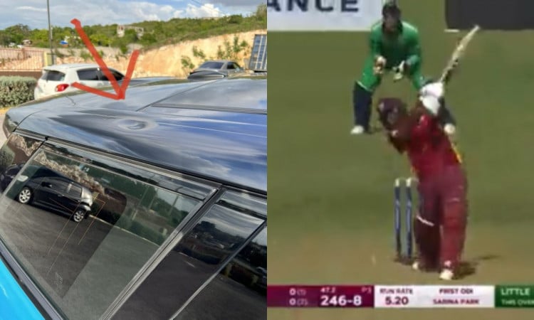 Cricket Image for VIDEO : स्मिथ के छक्के ने हिला डाली पार्किंग में खड़ी कार, नीली Range Rover पर पड़