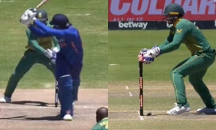 Cricket Image for VIDEO : मैच बदला, बल्लेबाज़ बदला लेकिन डीकॉक का स्टम्पिंग स्टाइल नहीं