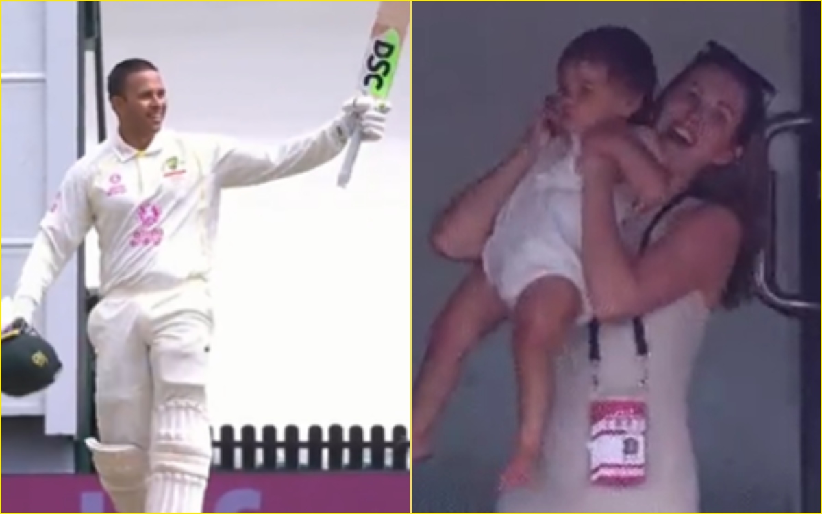 Cricket Image for VIDEO: ढाई साल बाद खेल रहे उस्मान ख्वाजा ने ठोका धमाकेदार शतक, वाइफ और नन्ही बेटी 
