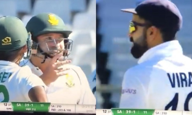 Cricket Image for VIDEO : कोहली ने 39 सेकेंड तक चलाए शब्दों के बाण, नहीं निकली एल्गर की आवाज़