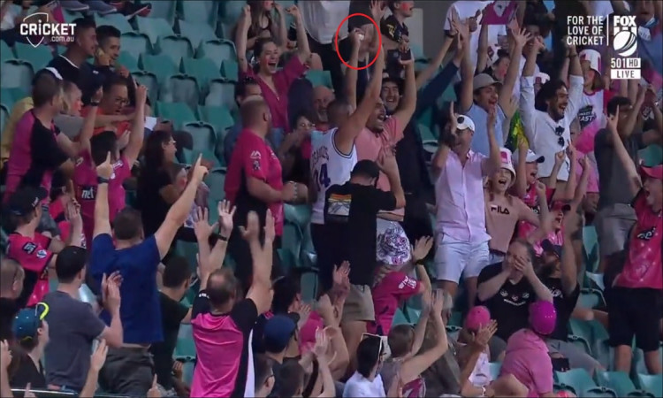 Cricket Image for WATCH: Ball In One Hand, Mobile In Other; Guy Takes One Of The Swaggiest Crowd Cat