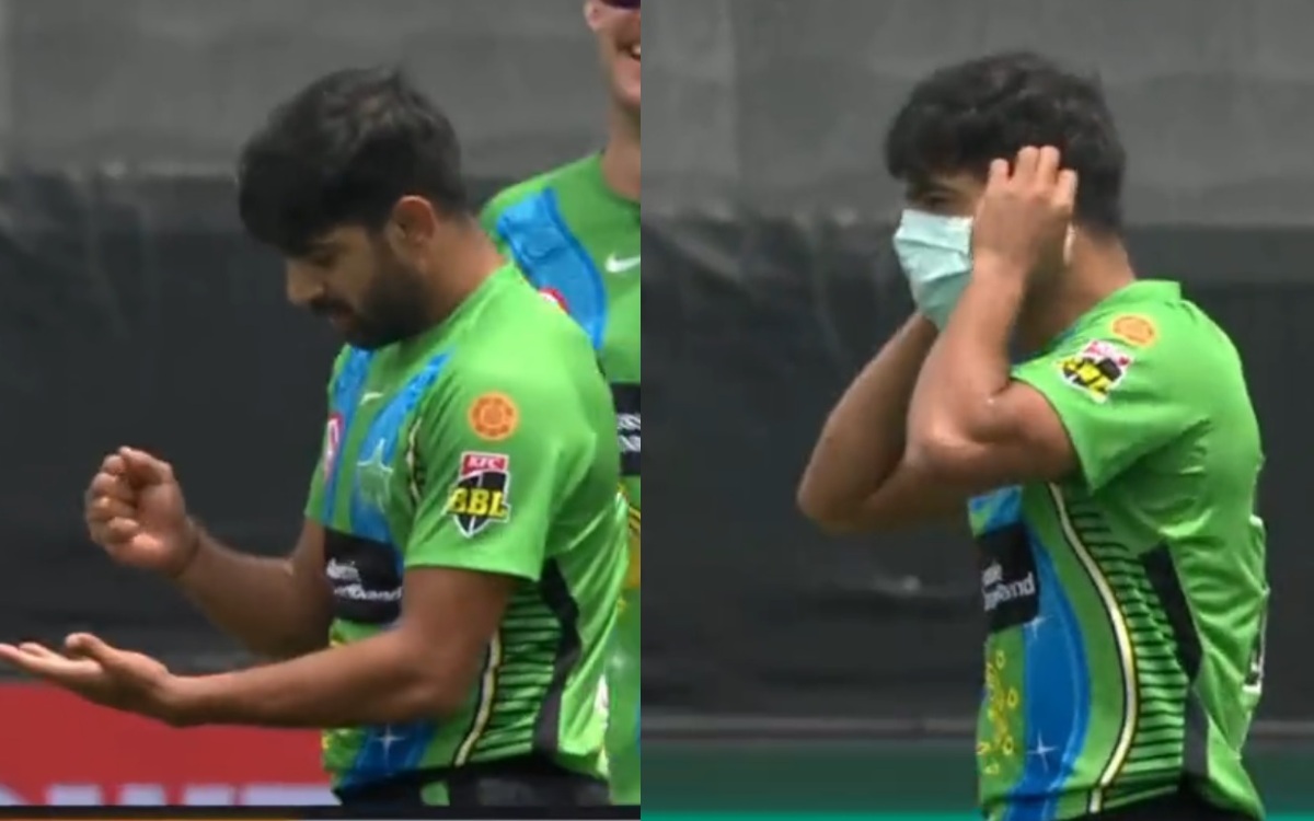 Cricket Image for WATCH: Haris Rauf's Incredible Covid-Safe Wicket Celebration