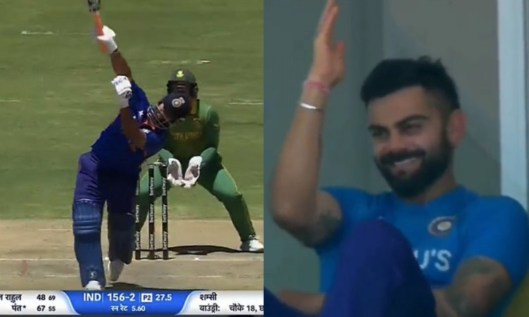 Cricket Image for Watch: Virat Kohli Dances As Rishabh Pant Hits One Hand Six 
