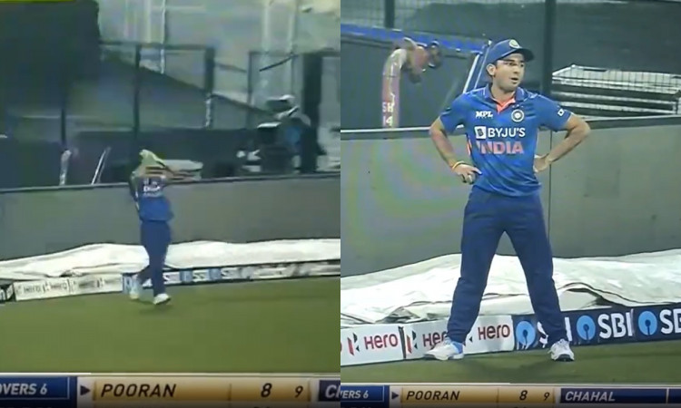 Cricket Image for VIDEO: डेब्यू मैच में नहीं संभले बिश्ननोई के पैर, कैच लपकने के बाद कर दी ये गलती