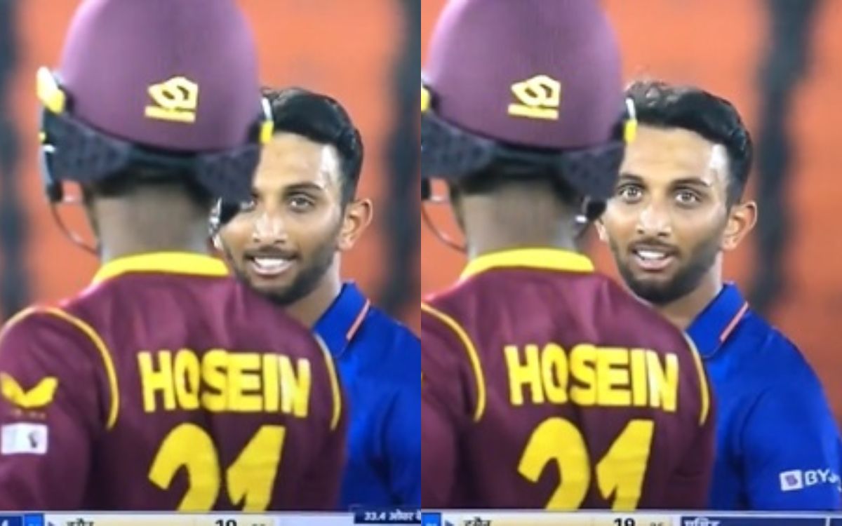 Cricket Image for VIDEO : कृष्णा ने दिखाई अकील हुसैन को आंख, 5 सेकेंड तक चली भिड़ंत