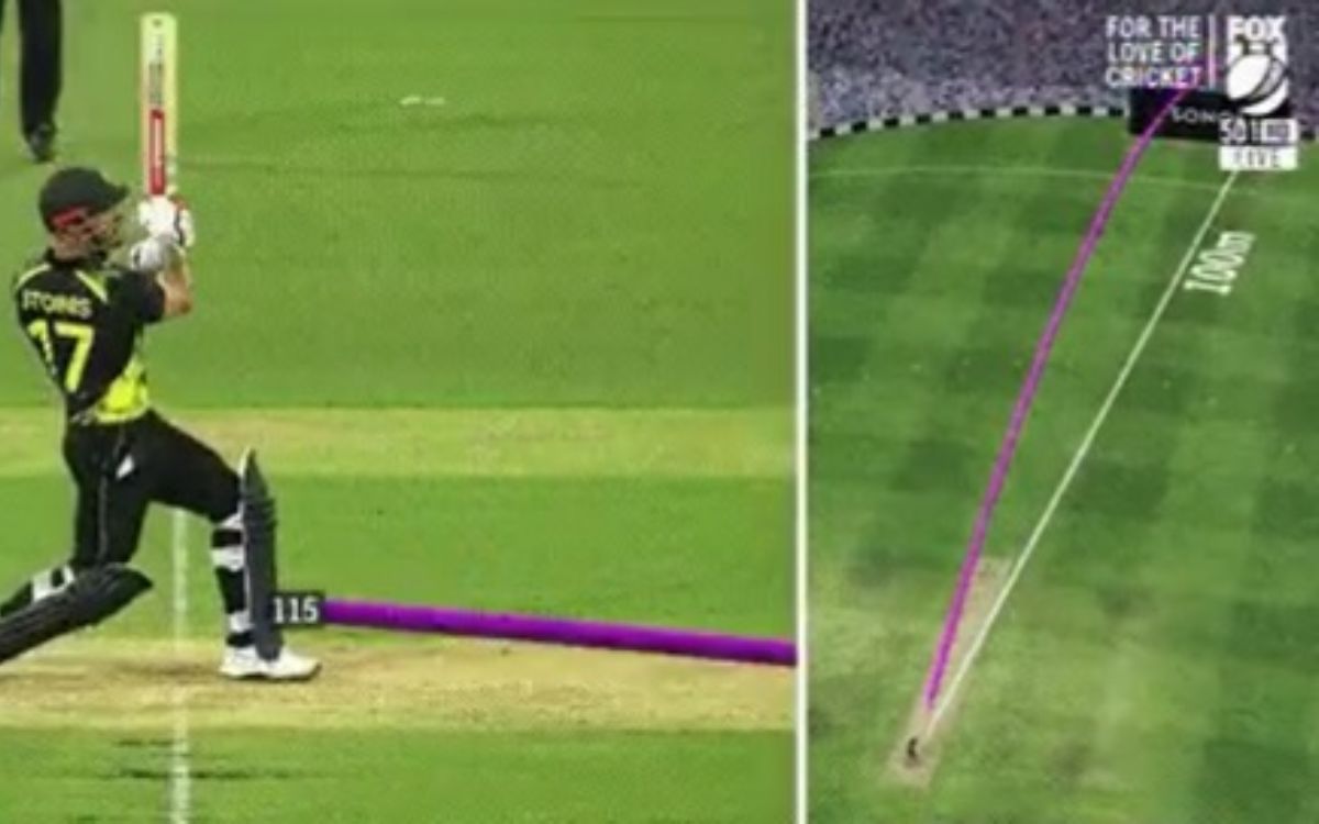 Cricket Image for VIDEO : स्टोइनिस ने मारा तीर जैसा सीधा छक्का, 100 मीटर दूर जाकर गिरी गेंद