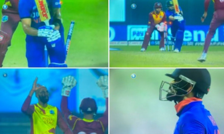 Cricket Image for VIDEO : चेज़ के सामने 'चेज़ मास्टर' ने टेके घुटने,  क्लीन बोल्ड होने के बाद नहीं ह