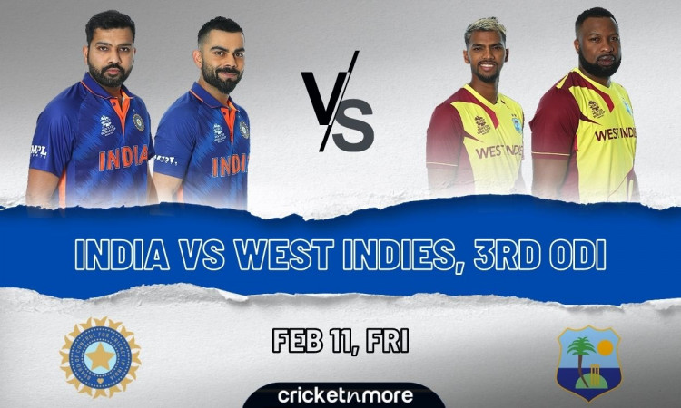 Cricket Image for India vs West Indies, 3rd ODI – Cricket Match Prediction, Fantasy XI Tips & Probab