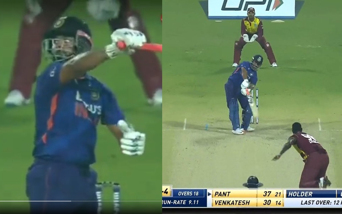 Cricket Image for VIDEO: पंत ने फिर दिखाई पावर, एक हाथ से जड़ा दिल खुश कर देने वाला छक्का