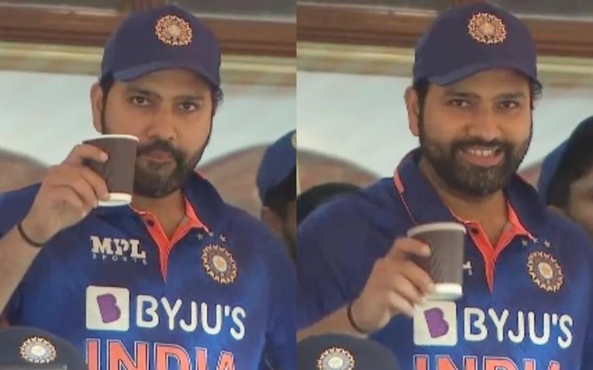 Cricket Image for VIDEO : रोहित शर्मा ने लिए कैमरामैन के मज़े, लाइव मैच में ऑफर की कॉफी