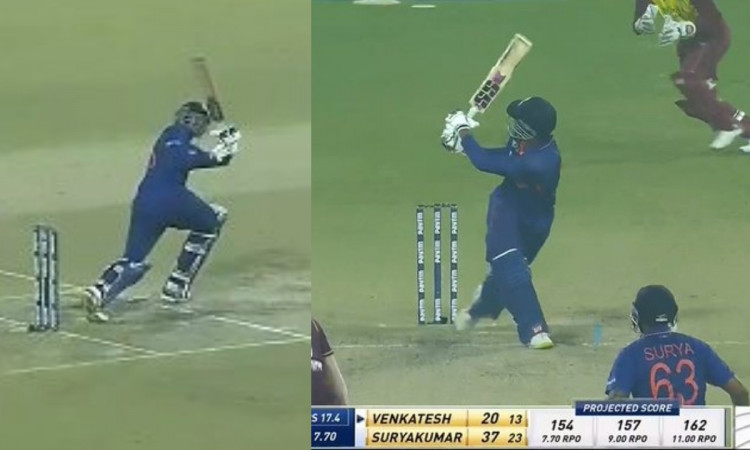 Cricket Image for VIDEO: 6.7 फीट लंबे कैरेबियाई गेंदबाज़ को वेंकटेश ने मारा अद्भूत छक्का, 80 मीटर दू