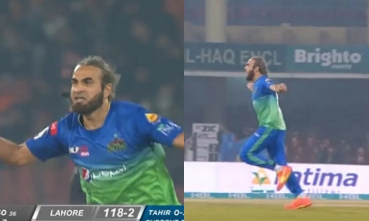 Cricket Image for WATCH: Imran Tahir Strikes Back After Getting Hit For A Six