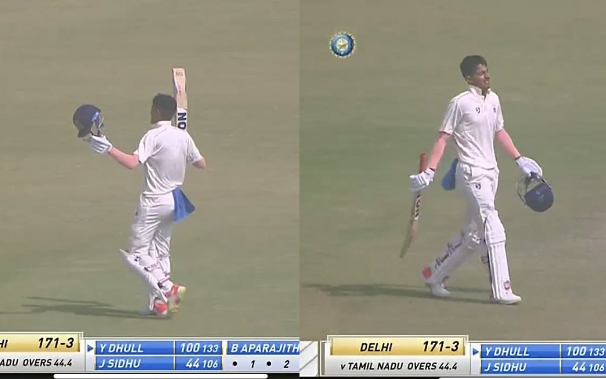 Cricket Image for WATCH: U19 World Cup-Winning Captain Yash Dhull Smacks A Ton On His Ranji Trophy D
