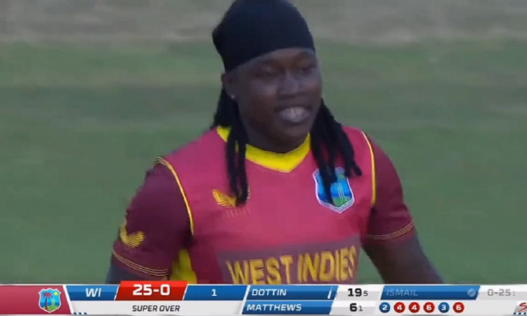 Cricket Image for WATCH: West Indies Smash World Record 25 Runs In The Super Over Against South Afri