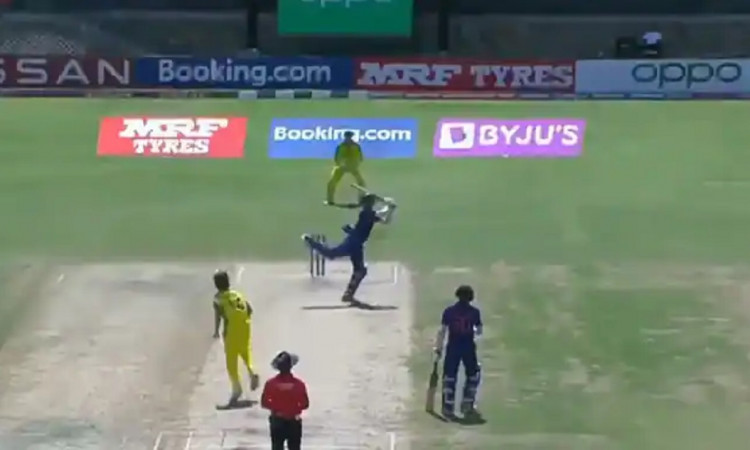 Cricket Image for WATCH: Yash Dhull Dances Down The Track And Smacks A Six In The U19 WC Semi-Final