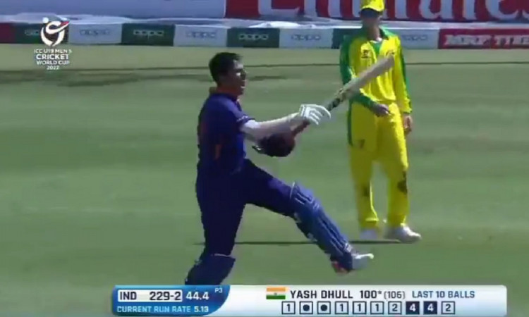 Cricket Image for WATCH: Yash Dhull Smashes Century In U19 World Cup Semifinal Against Australia 
