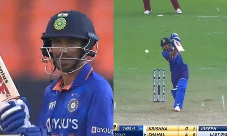 IND vs WI 2nd ODI: Yuzvendra Chahal straight drive Alzarri Joseph