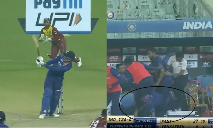 Cricket Image for WATCH: Yuzvendra 'Chanchal' Chahal Fells After Trying To Dodge Venkatesh Iyer's Sm