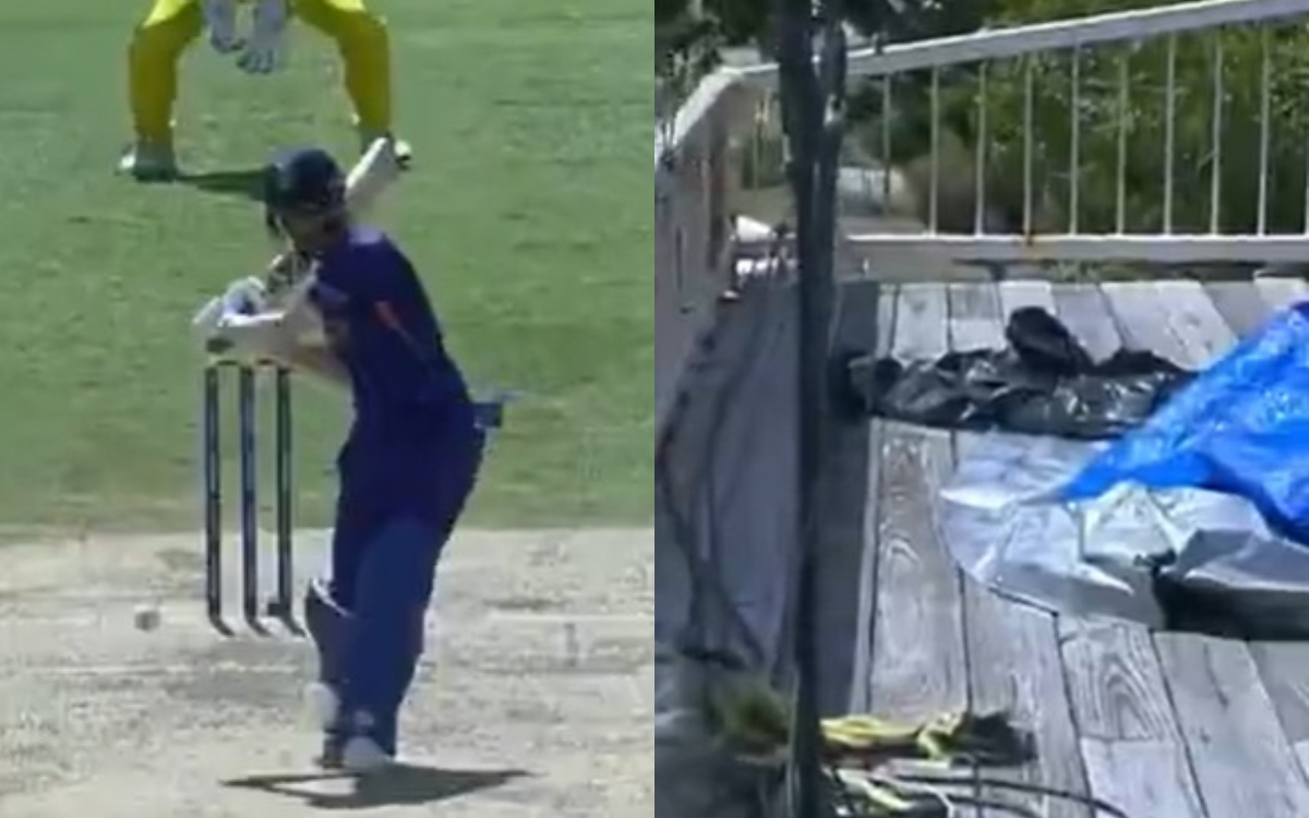 Cricket Image for VIDEO : स्टेडियम के बाहर गिरा यश ढुल का छक्का, कंगारूओं के खिलाफ खुलकर दिखाई गुंडई