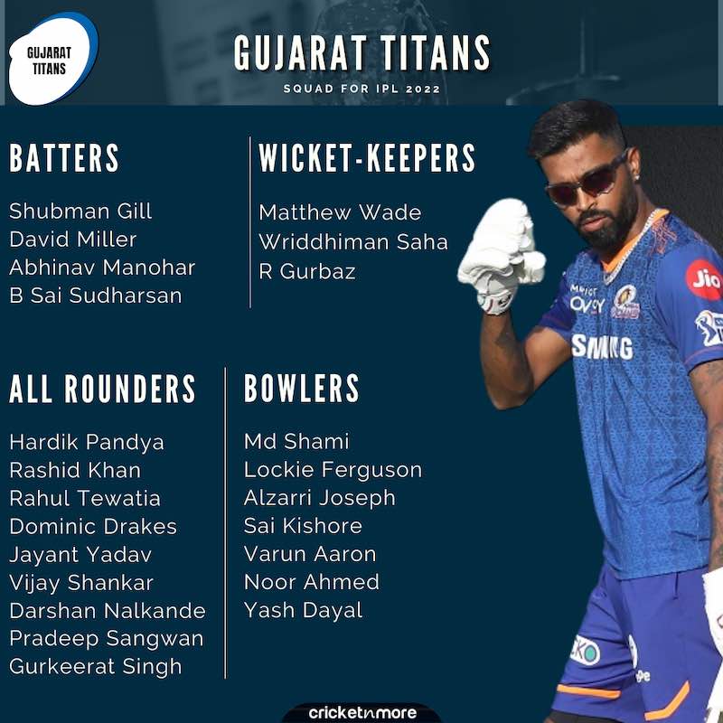 Gujarat Titans IPL 2022 squad